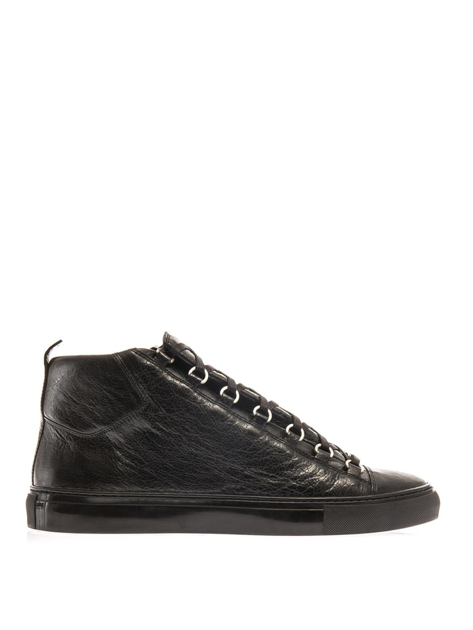 balenciaga arena high sneakers black