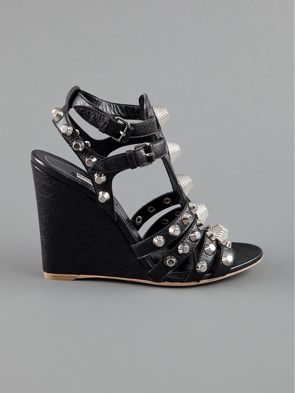 balenciaga wedge sandals balenciaga arena leather wedge sandals in black grey balenciaga wedge sandals balenciaga arena leather wedge sandals in black grey