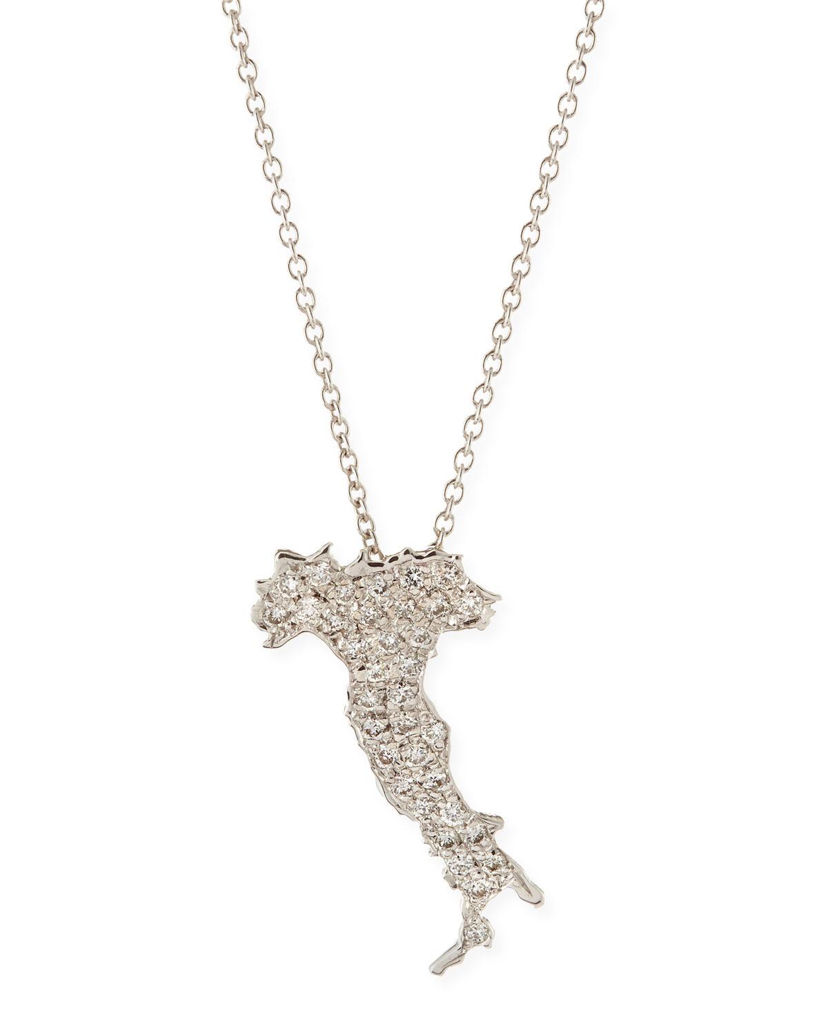 Roberto coin 18K White Gold & Diamond Boot Of Italy Necklace in White