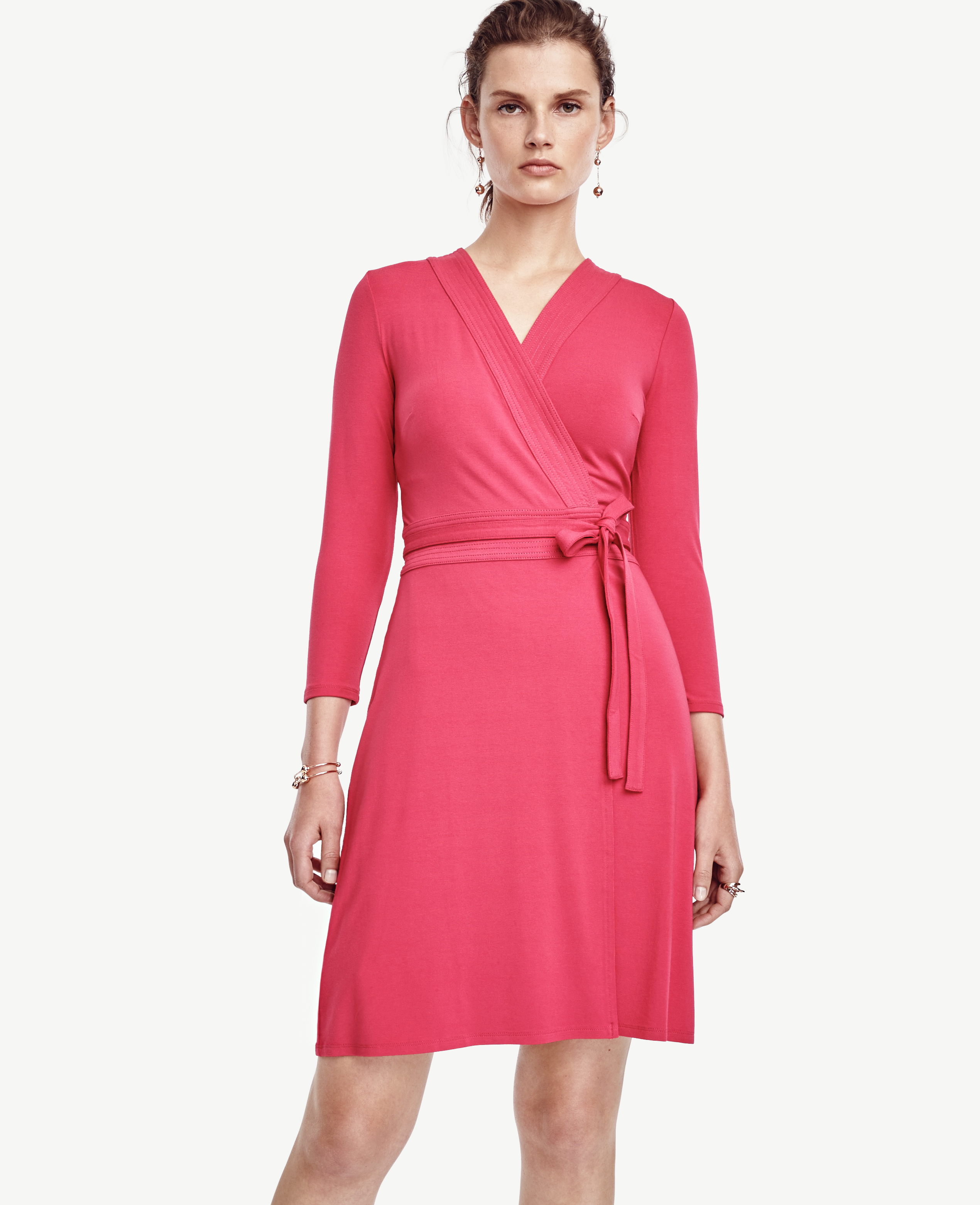 ann taylor red wrap dress