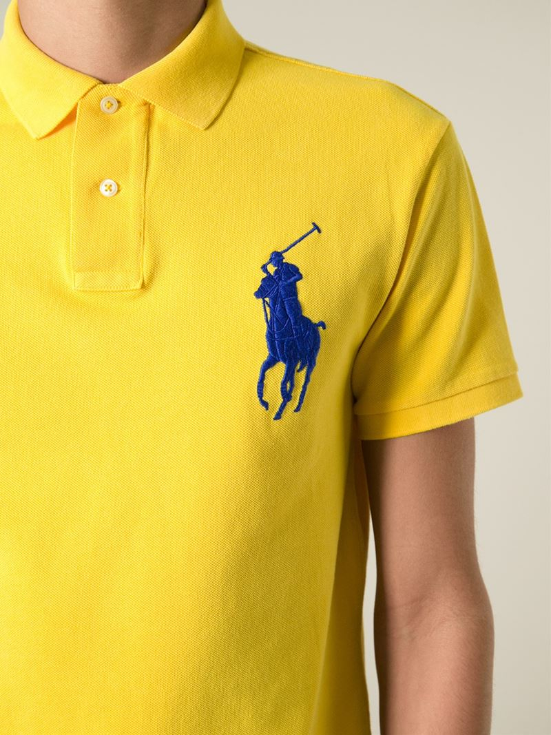 Lyst - Polo Ralph Lauren Embroidered Logo Polo Shirt in Yellow for Men