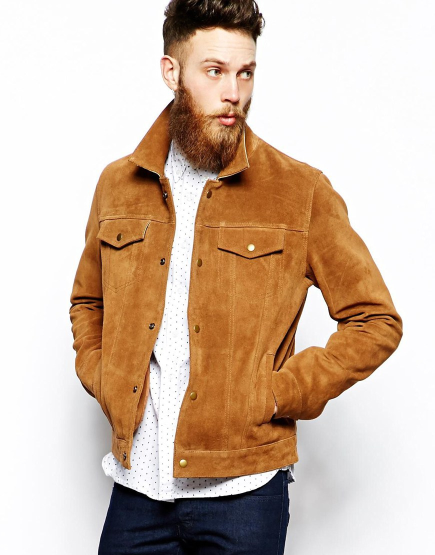ASOS Suede Western Jacket in Brown for Men | Lyst