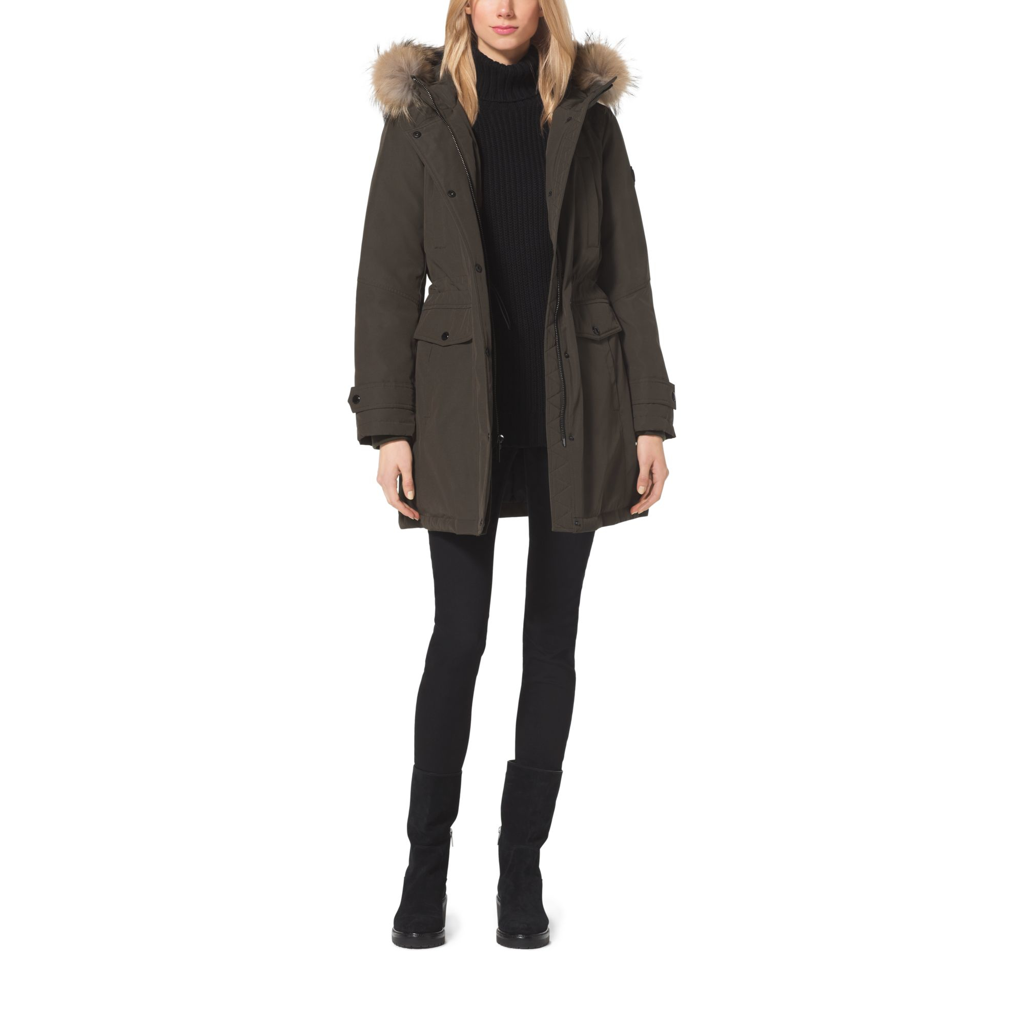 Michael Kors Furtrimmed Parka in Olive (Green) Lyst