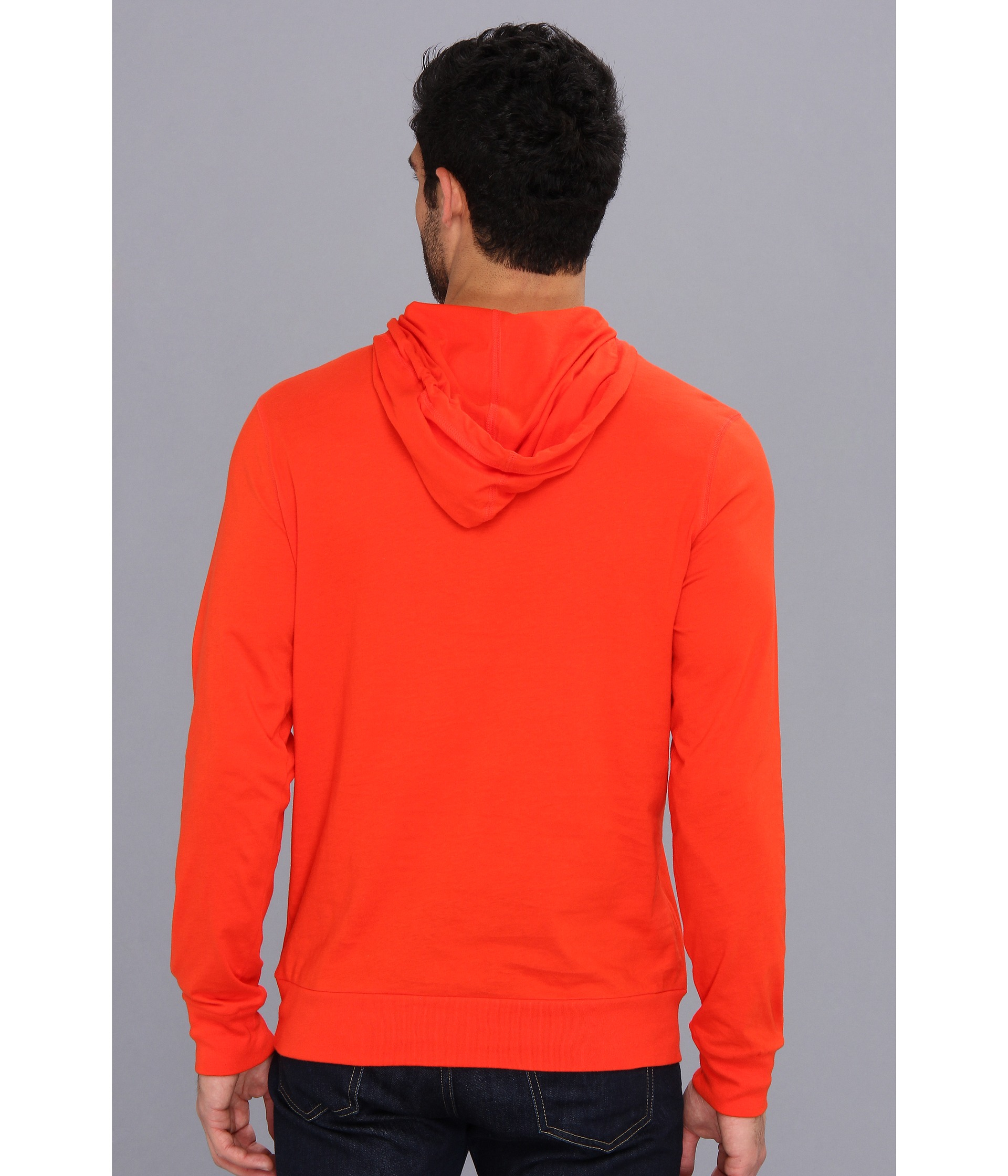 Lacoste Jersey Tshirt Hoodie in Orange 