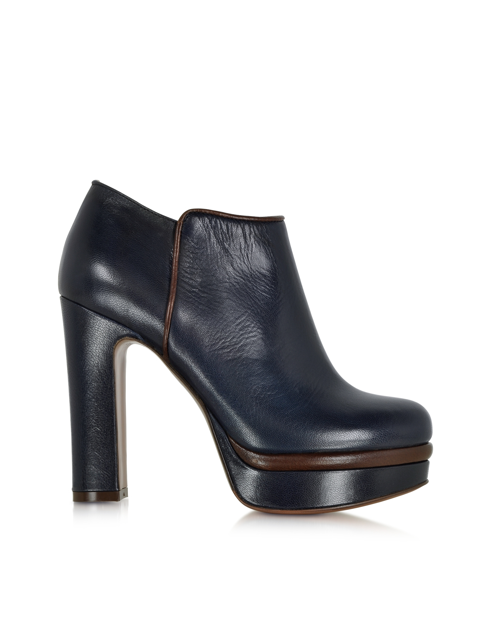 blue platform booties