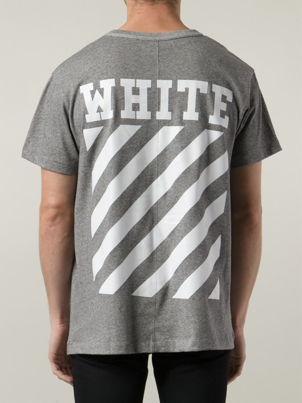 Off-White c/o Virgil Abloh Logo Print T-Shirt in Gray for Men | Lyst