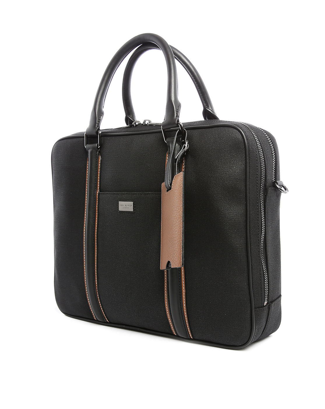 Ted baker Black Contrasting Leather/canvas Briefcase in Black for Men