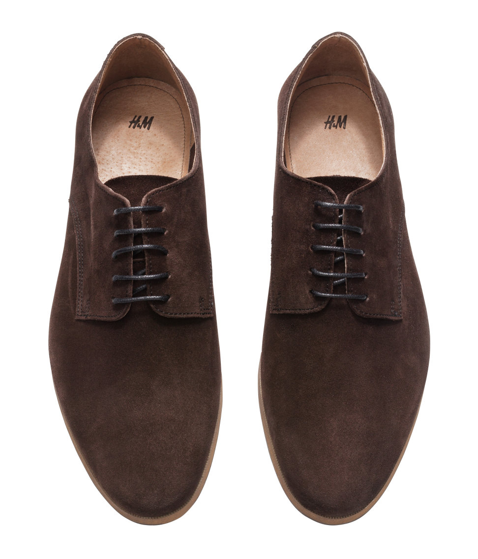 H&M Suede Derby Shoes in Dark Brown (Brown) for Men - Lyst