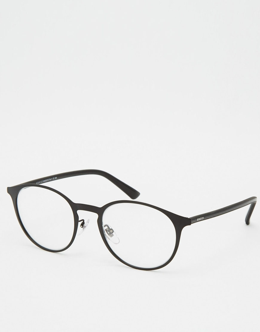 Huddle kandidat Vise dig Gucci Round Glasses in Black for Men - Lyst