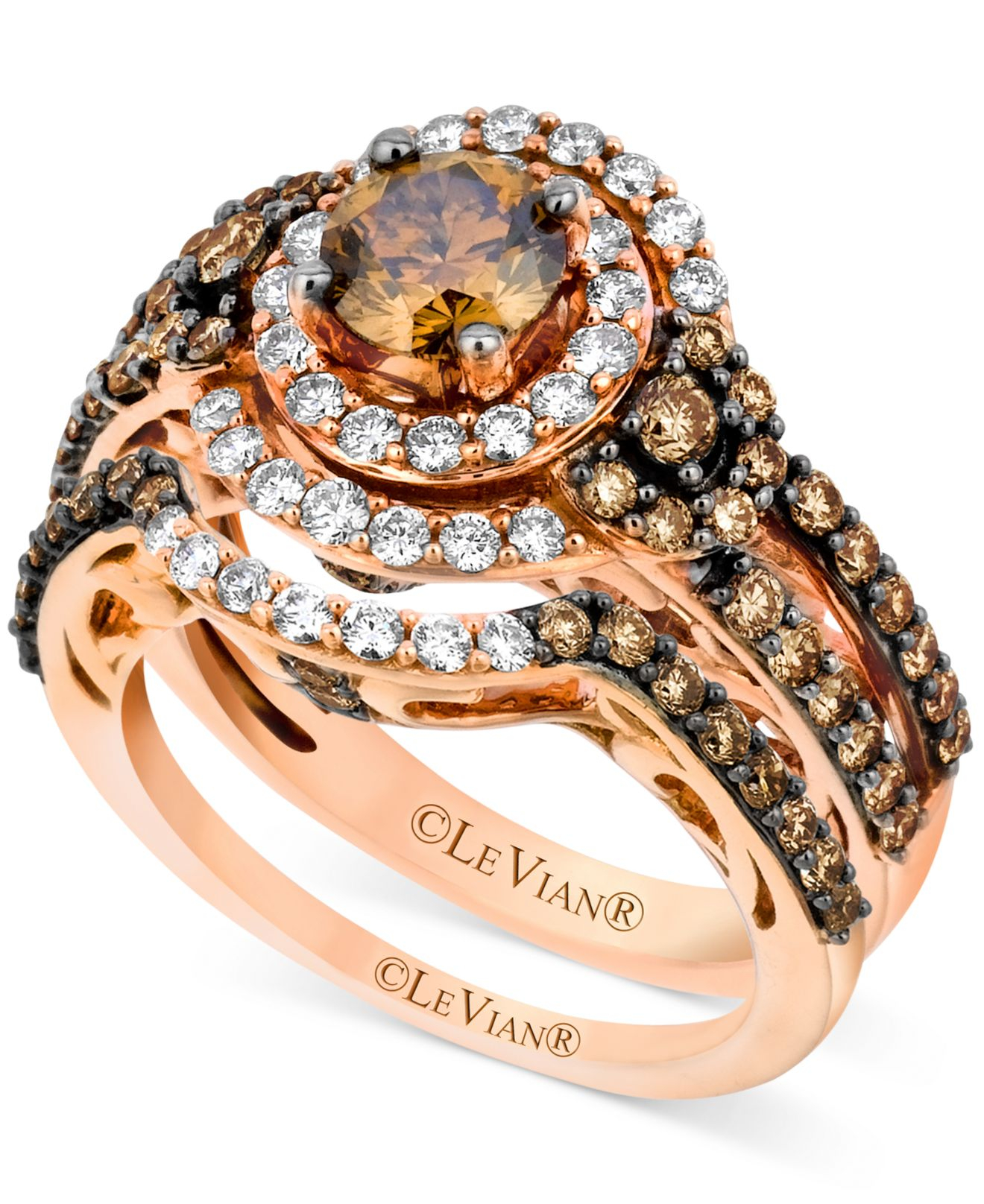 Lyst Le Vian Chocolate Diamond (13/4 Ct. T.w.) And White Diamond (1/2 Ct. T.w.) Ring Set In