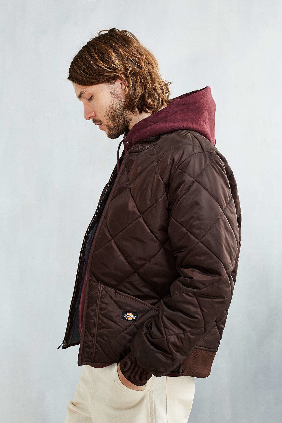 Dickies Diamond Quilted Jacket in Brown for Men | Lyst