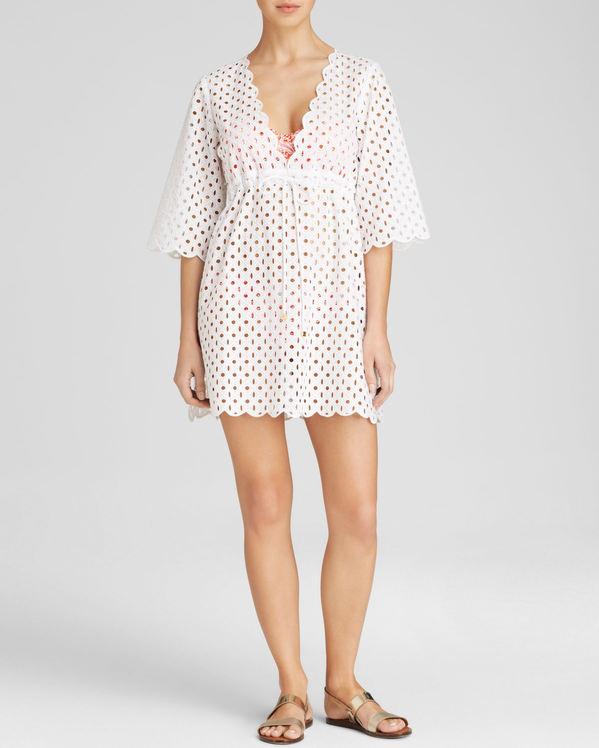 Tory Burch Broiderie Eyelet Swim Cover Up in White | Lyst