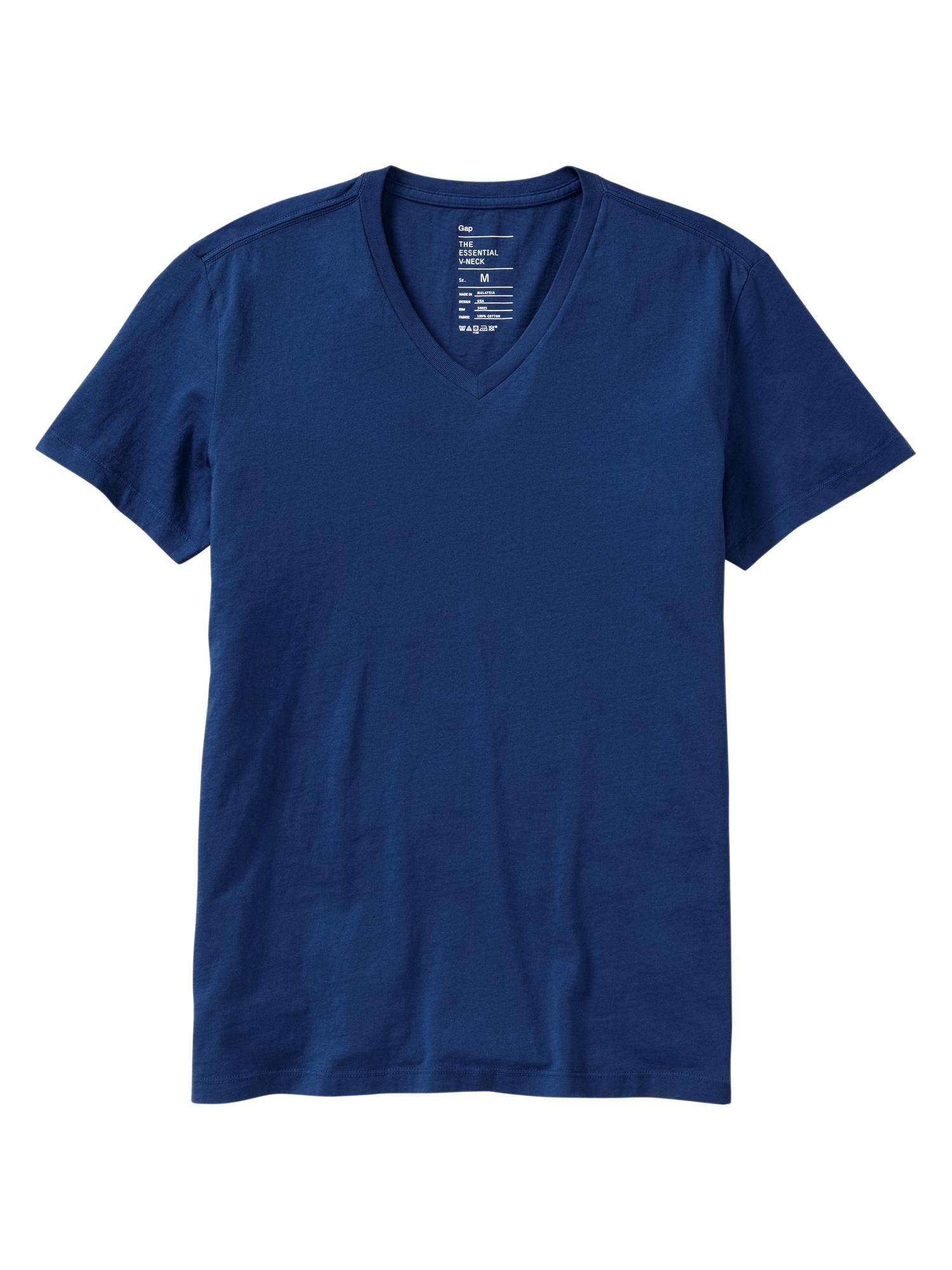 Gap Essential V-neck T-shirt in Blue for Men - Lyst