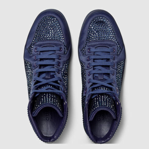 Blue gucci high top deals sneakers