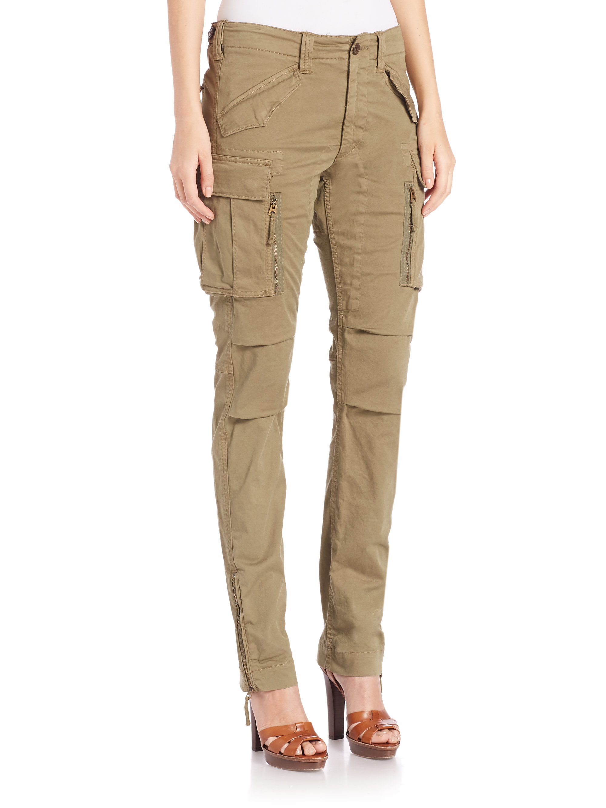 olive cargo pants skinny