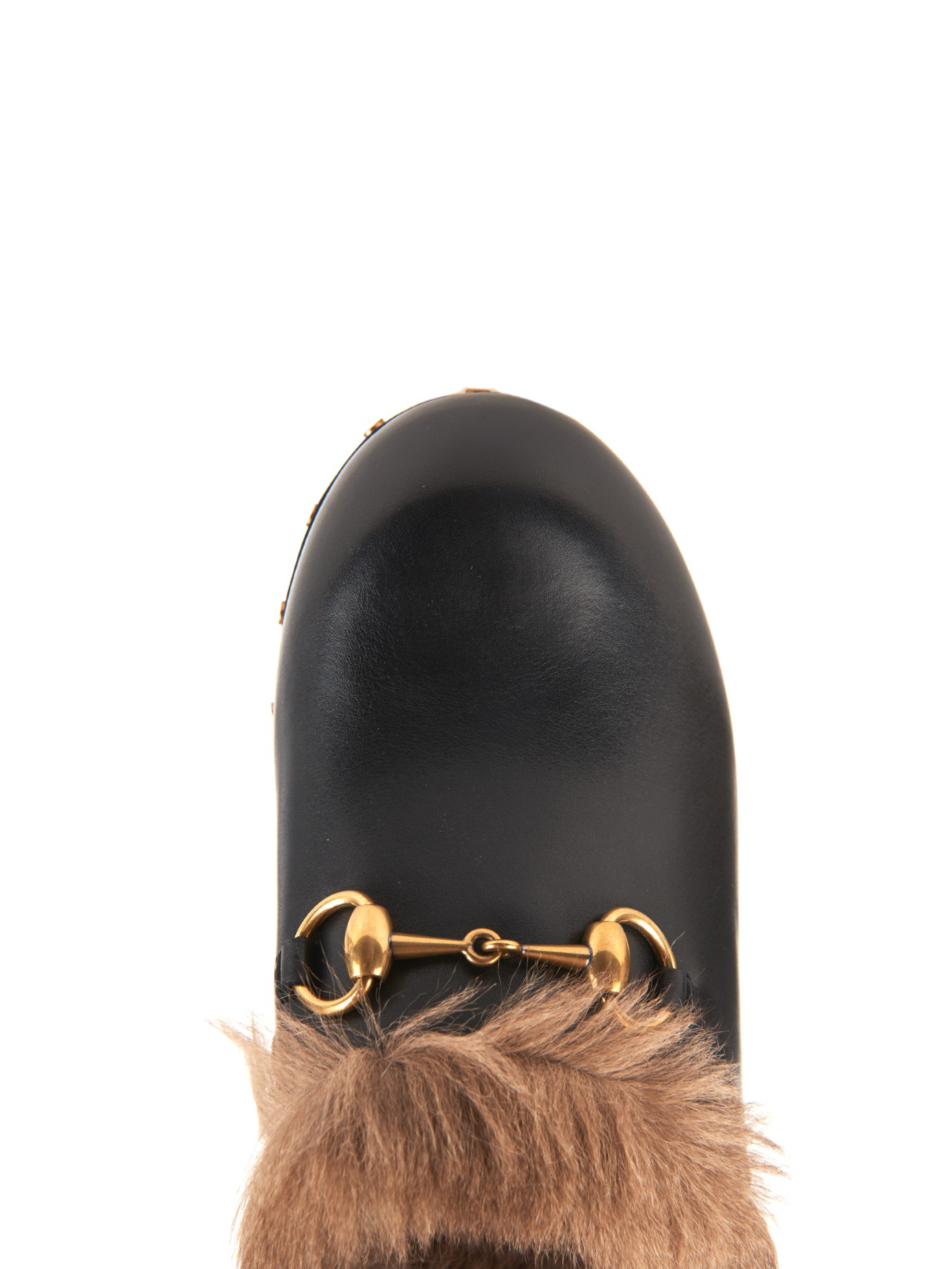 Gucci Amstel Fur-Lined Leather Clogs in Black | Lyst