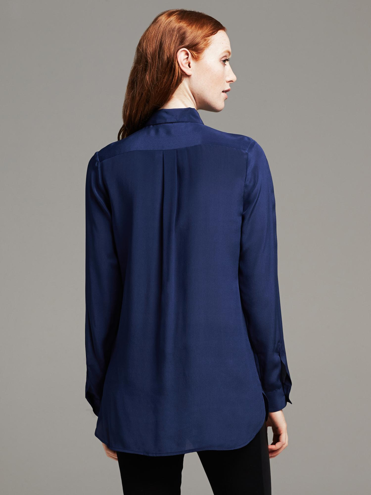 Banana republic Dark Silk Tunic in Blue (Preppy navy) Lyst