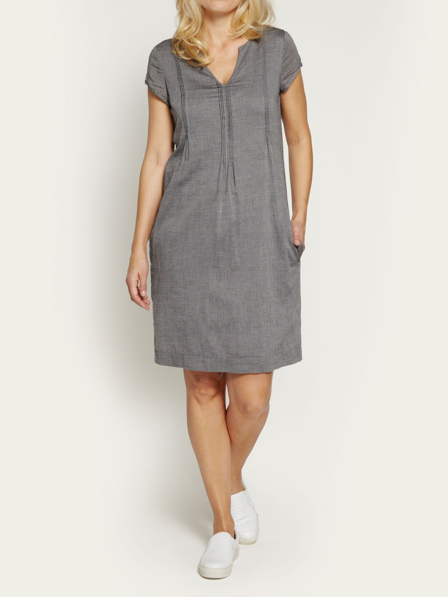 sandwich cotton dress in gray grey lyst sandwich cotton dress in gray grey lyst