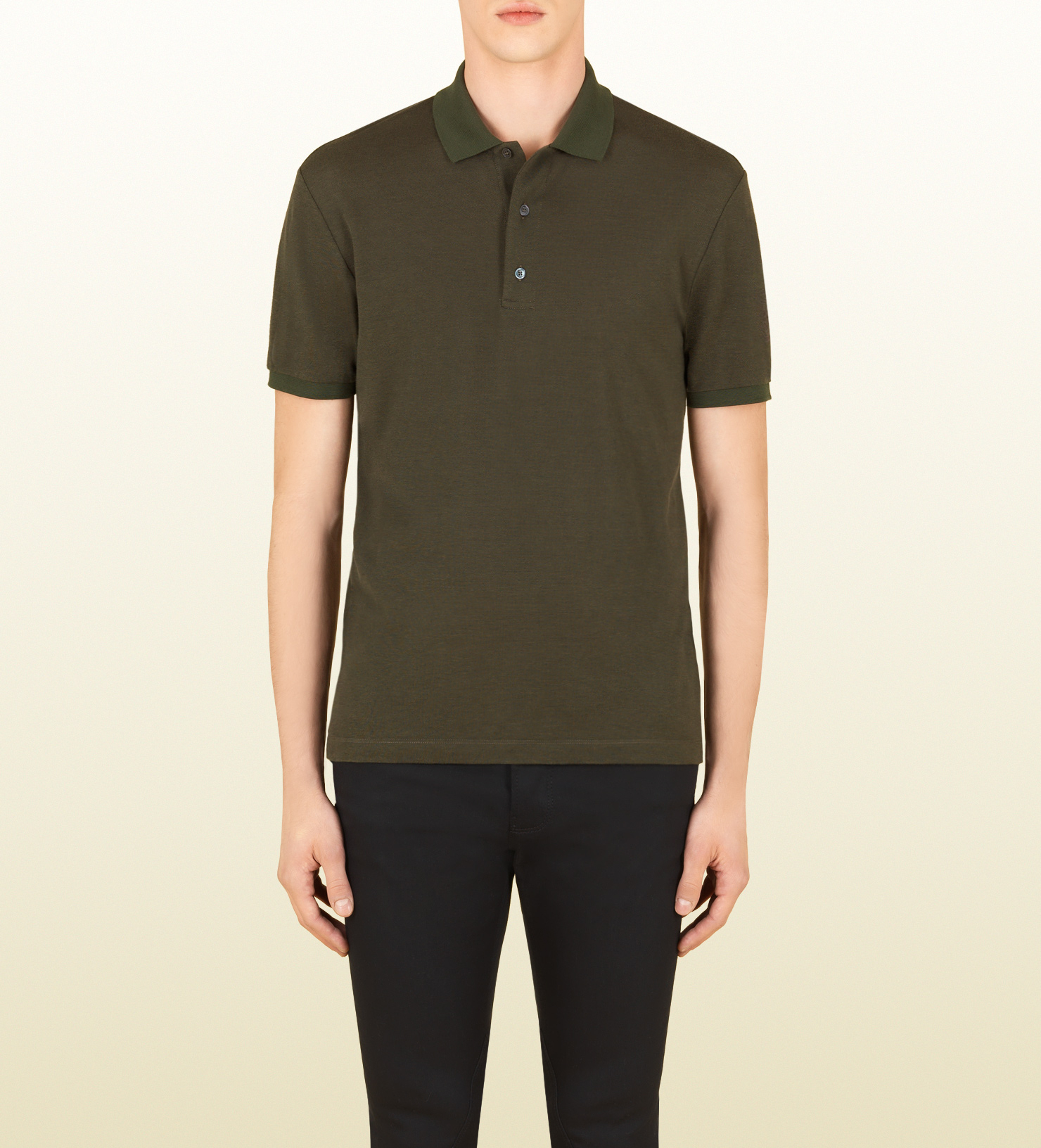 Gucci Olive Green Shortsleeve Polo Shirt for Men | Lyst