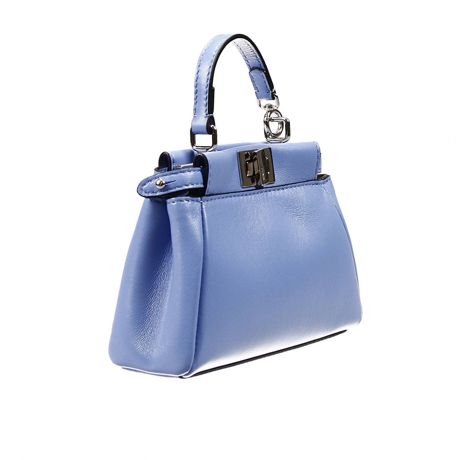 Lyst - Fendi Handbag Leather With Shoulder Micro Peekaboo Bag in Blue