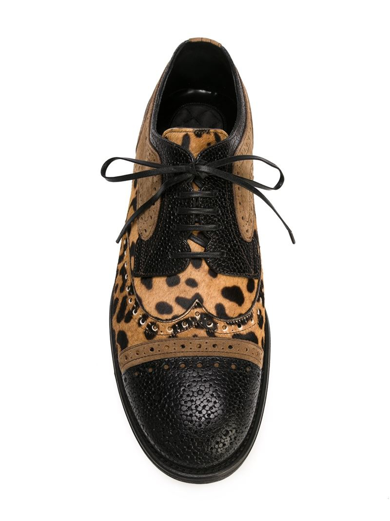 leopard skin brogues
