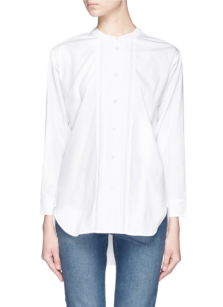 J.Crew Thomas Mason® For Collarless Tuxedo Shirt in White | Lyst