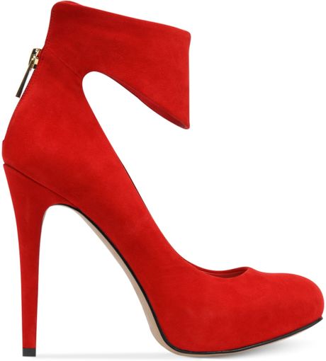 Jessica Simpson Nwing Ankle Strap Platform Pumps in Red (Red Suede) | Lyst