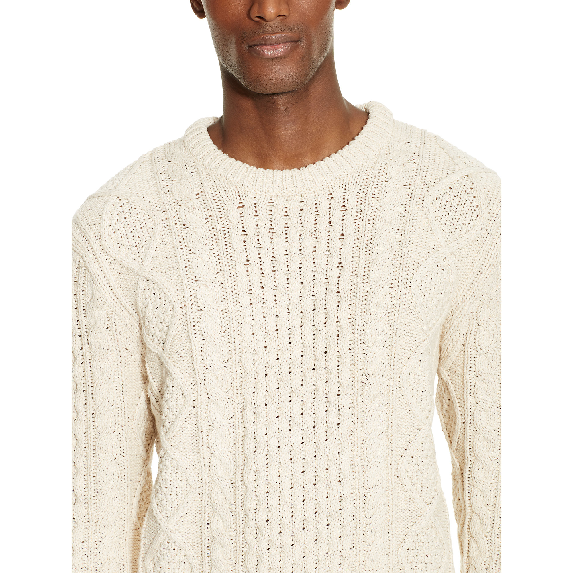 Polo Ralph Lauren Aran-knit Cotton Sweater in Cream (White) for Men - Lyst