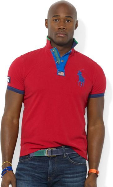 Ralph Lauren Polo Big and Tall Classicfit 67 Mesh Polo in Red for Men ...