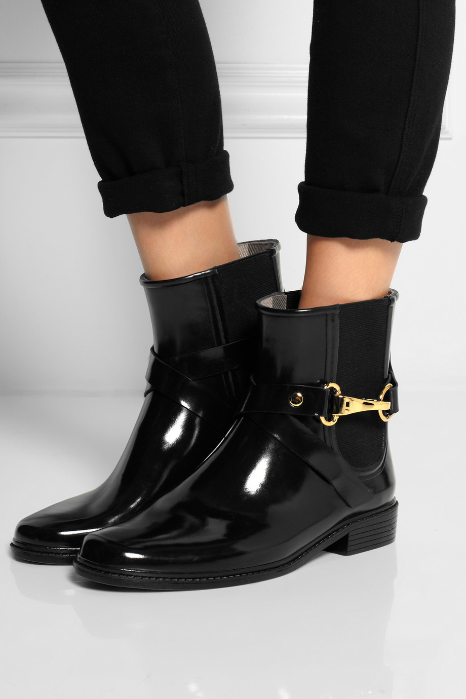 burberry ankle rain boots