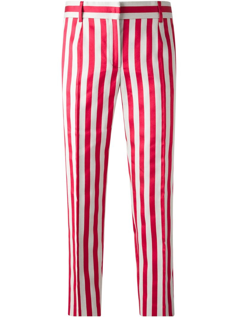 Dolce & Gabbana Dg Star Striped Skinny Cotton Pant in Red Save 10% Womens Clothing Trousers Slacks and Chinos Skinny trousers 