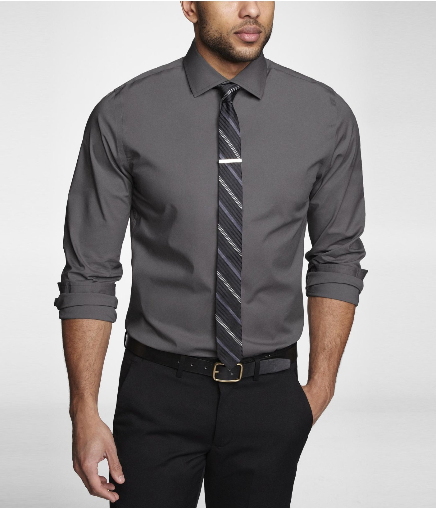 express fitted dress shirt