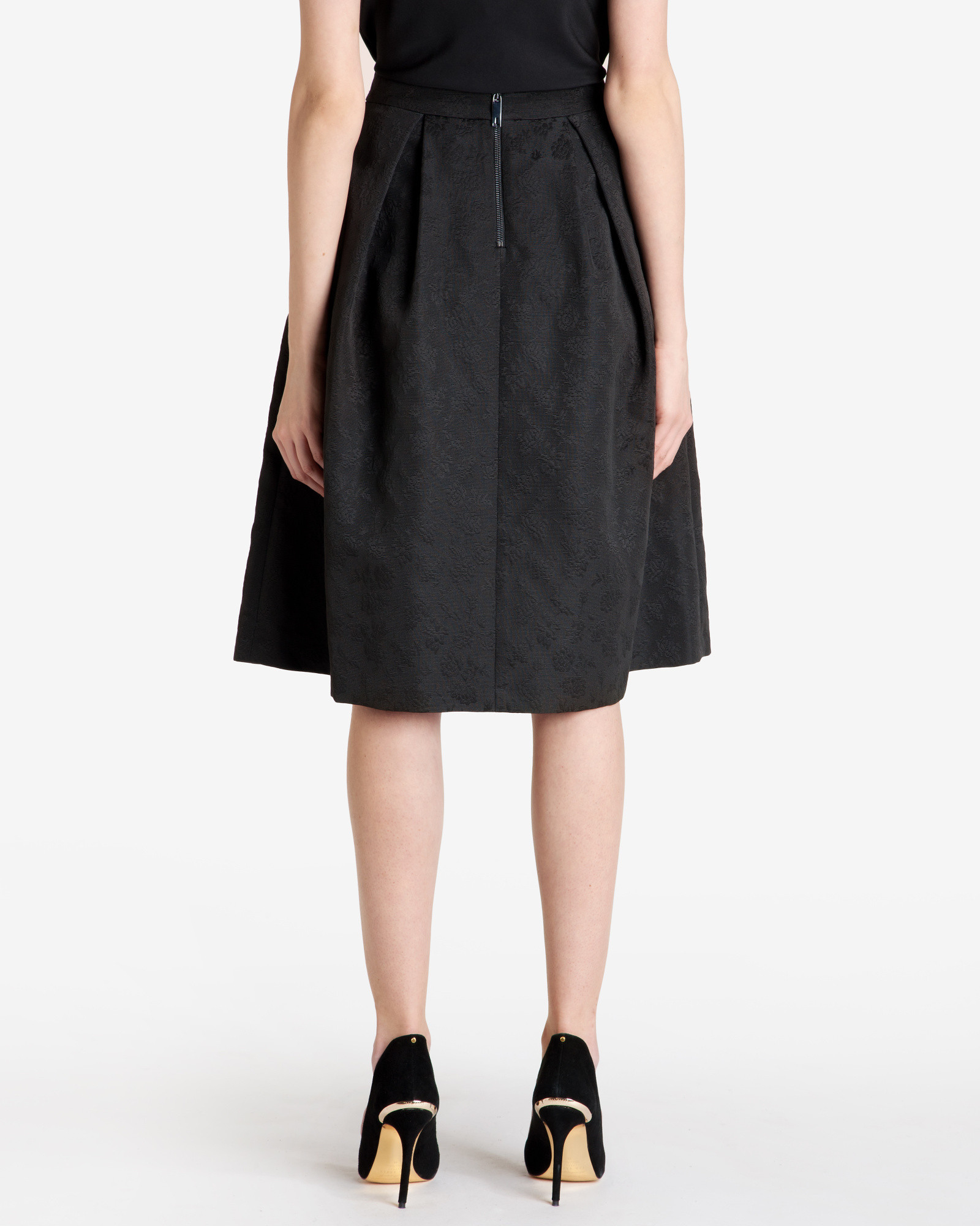 Ted Baker Floral Jacquard Midi Skirt In Black Lyst