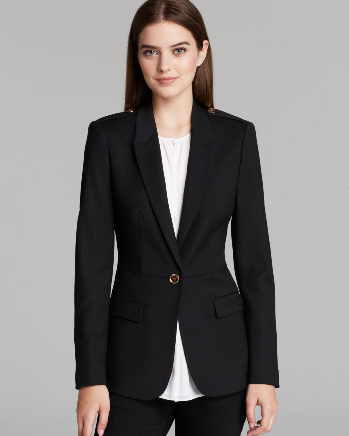 Burberry Blazer Southport with Bow in Black | Lyst