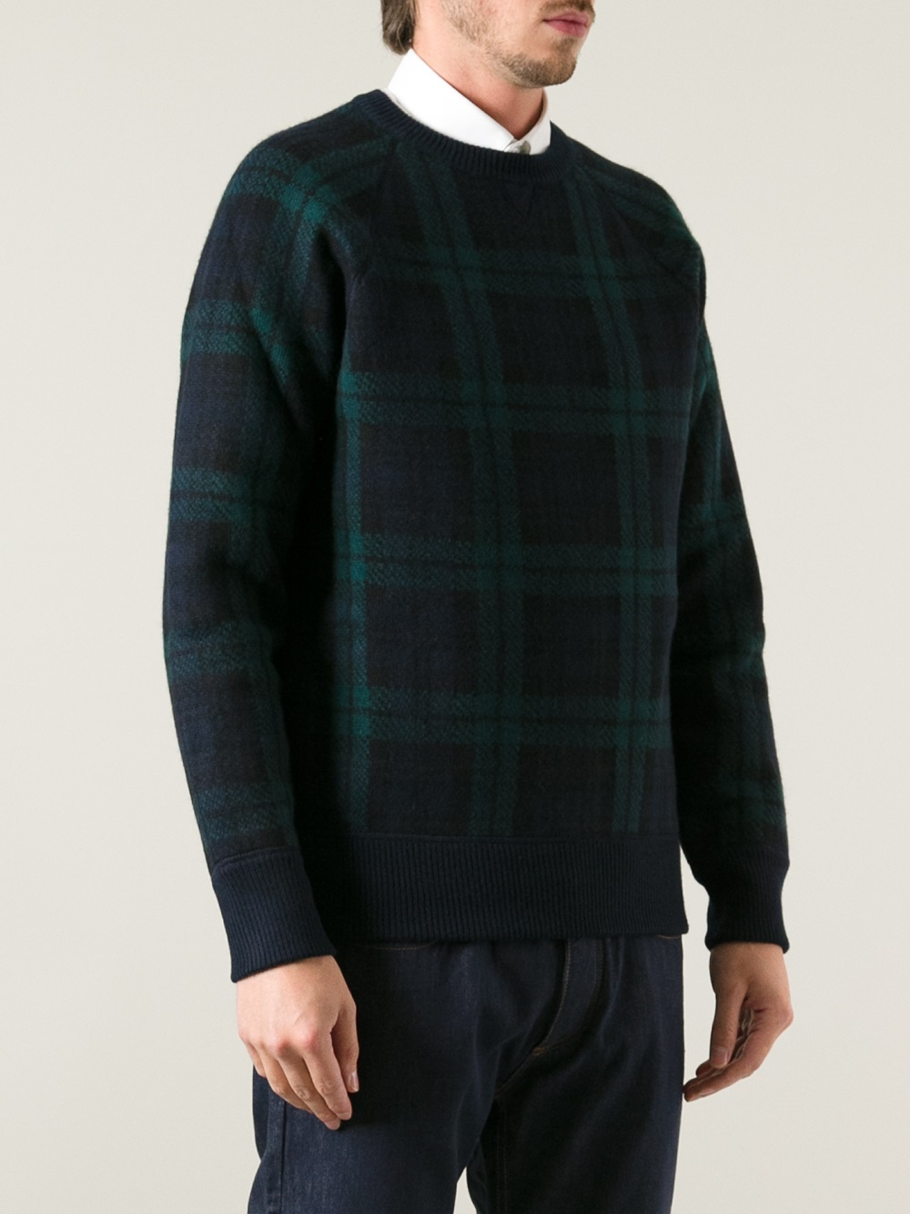 Valentino Tartan Sweater in Green for Men Lyst