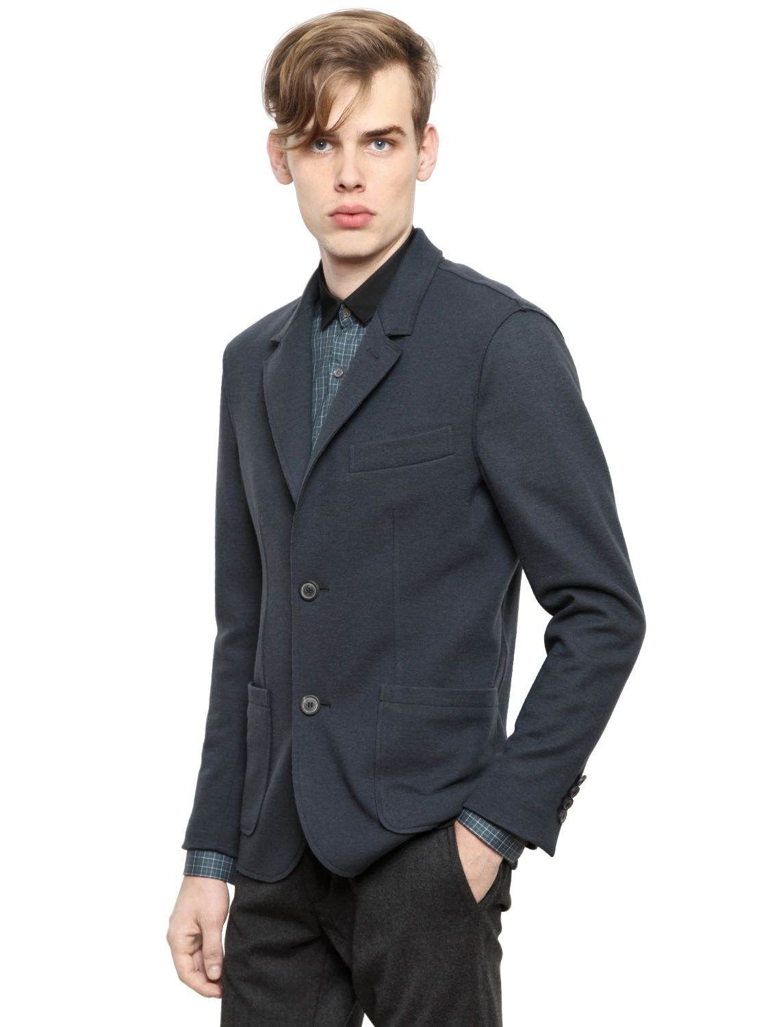 stretch milano ribbed jacket