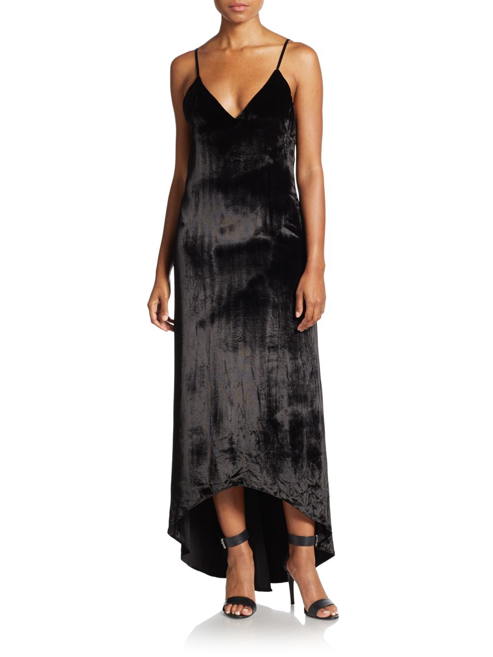 alice and olivia black velvet dress
