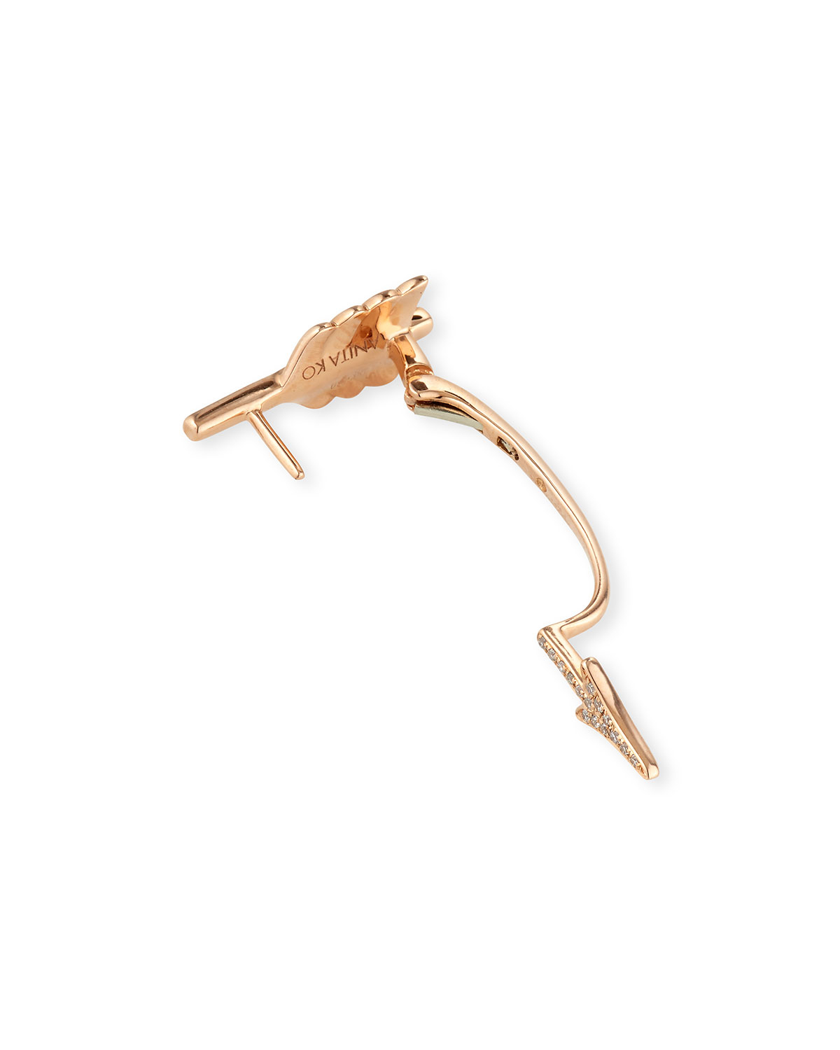 Lyst Anita Ko 18k Rose Gold Diamond Arrow Earring In Pink Gallery