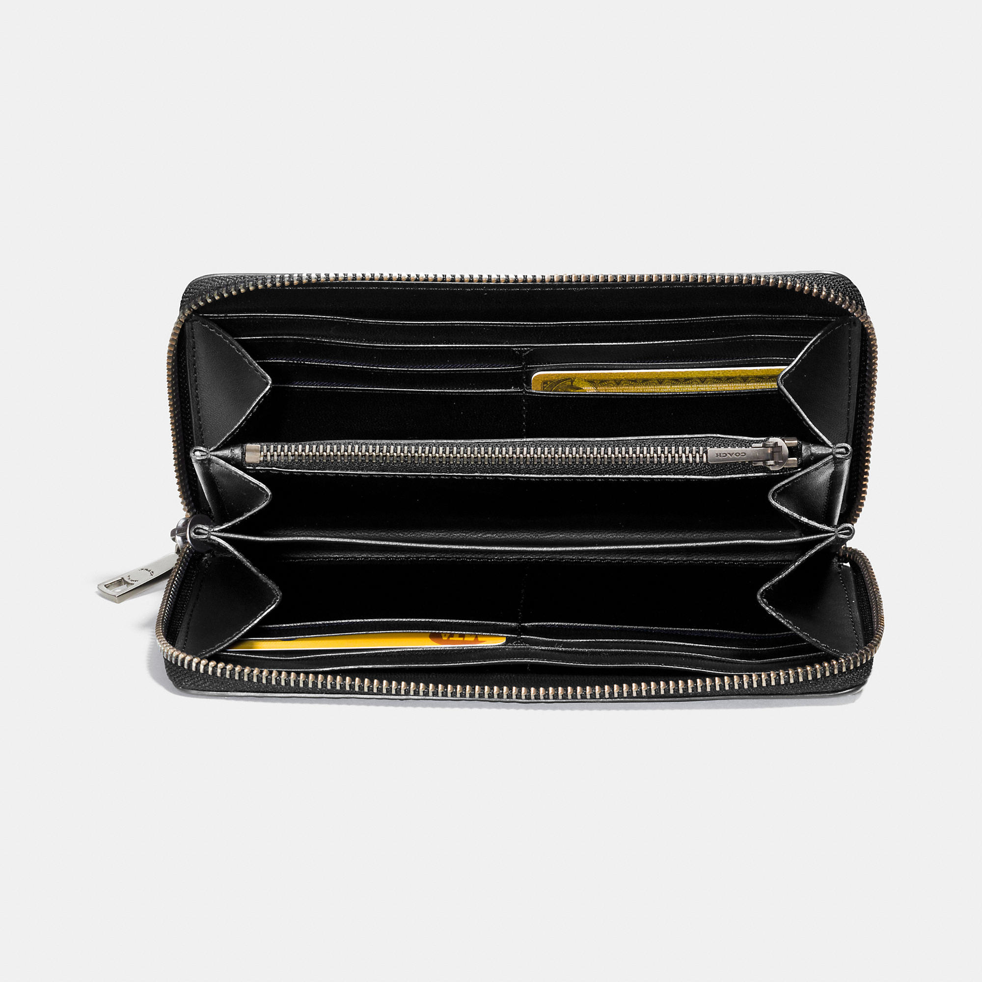 coach black accordion wallet