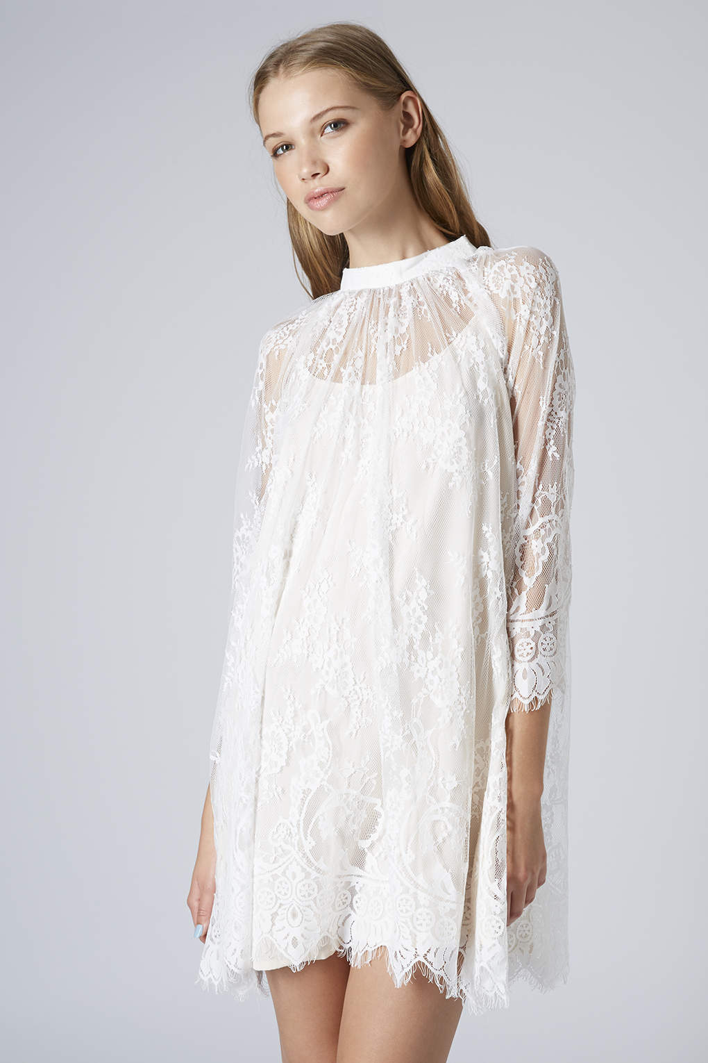 Lace Trapeze Dress White Lyst