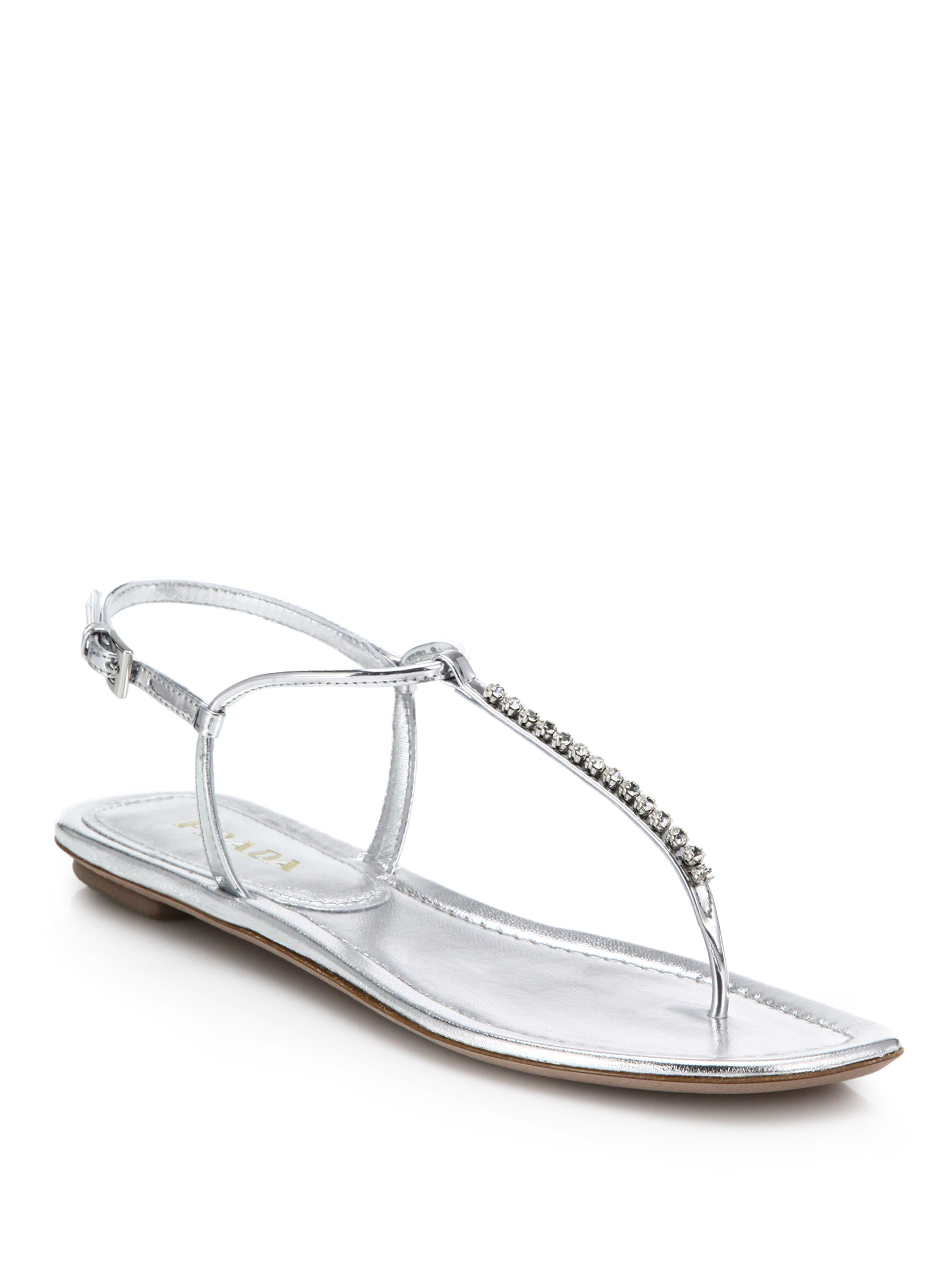 crystal sandals flats