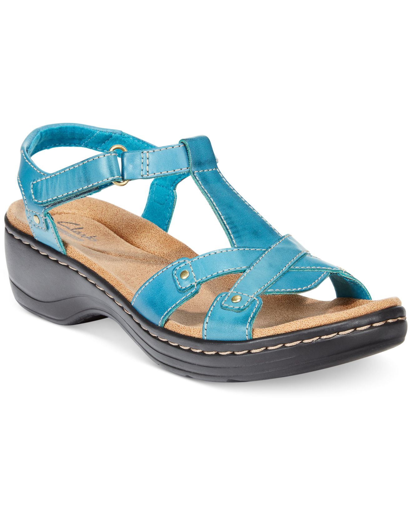 Clarks Collection Women'S Hayla Flute Flat Sandals in Blue | Lyst