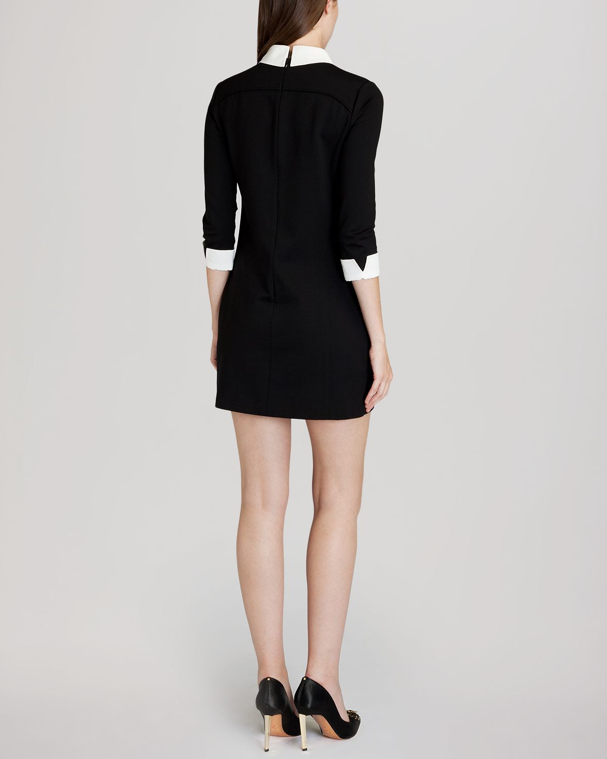 black dress with embellished collar