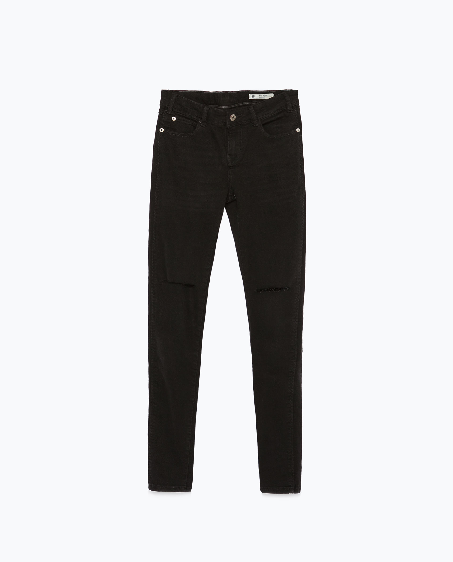 Zara Ripped Skinny Jeans in Black Lyst