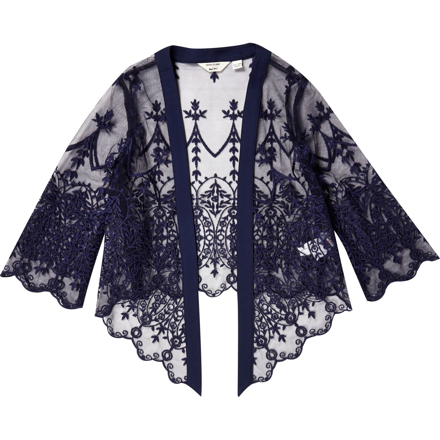 River Island Mini Girls Navy Lace Kimono in Blue (navy) Lyst