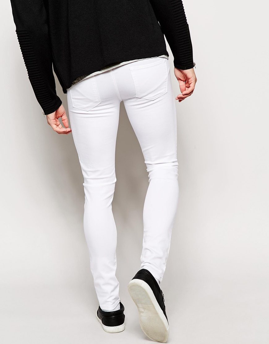 ASOS Spray On Jeans in White for Men | Lyst