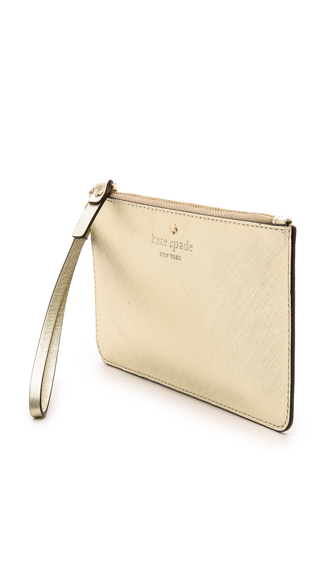 Kate Spade Cedar Street Slim Bee Wristlet - Gold in Metallic | Lyst