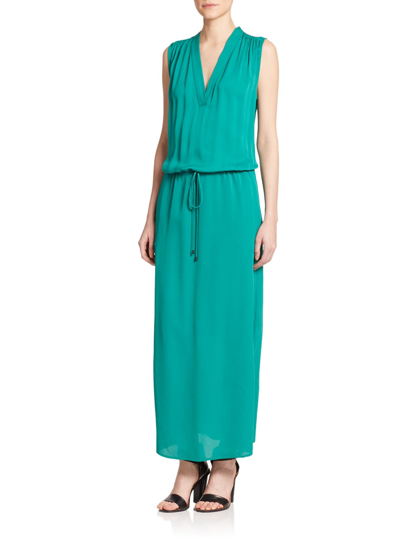 drawstring maxi dress