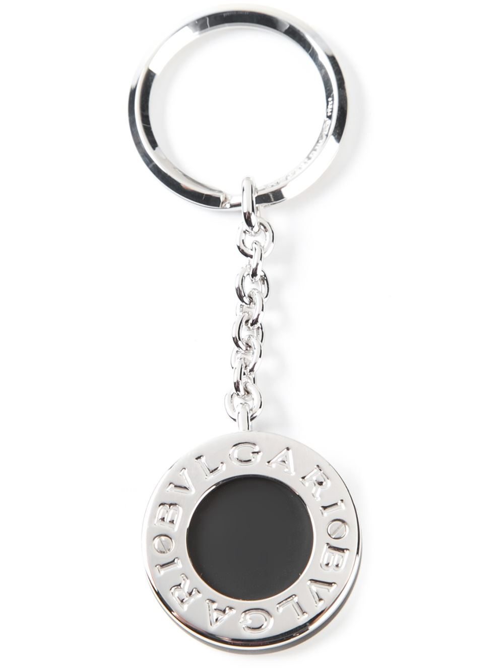 BVLGARI Logo Embossed Keyring in Metallic | Lyst