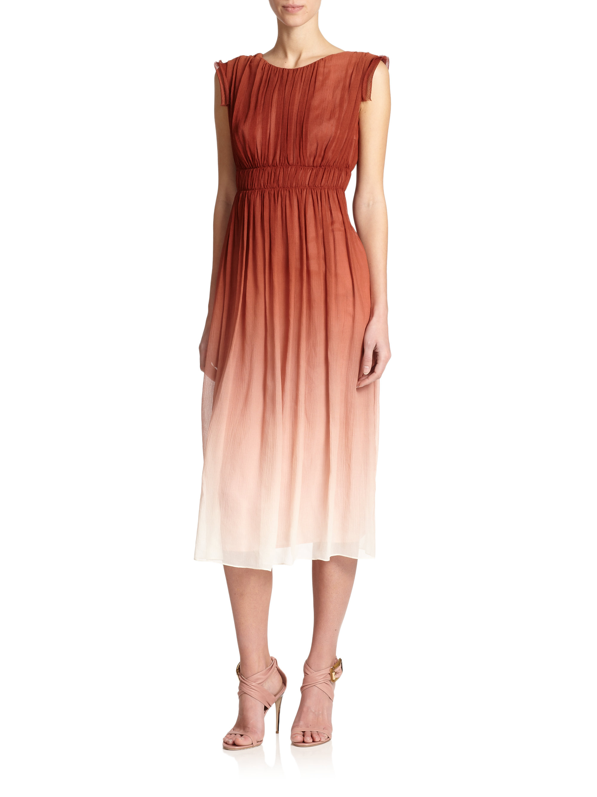 ombre silk dress